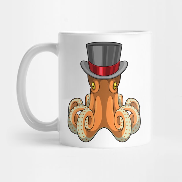 Octopus as Gentleman with Top hat by Markus Schnabel